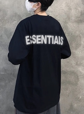 反光ESSENTLAIS FOGESS2026秋冬长袖T恤男女嘻哈高街美式纯棉体恤
