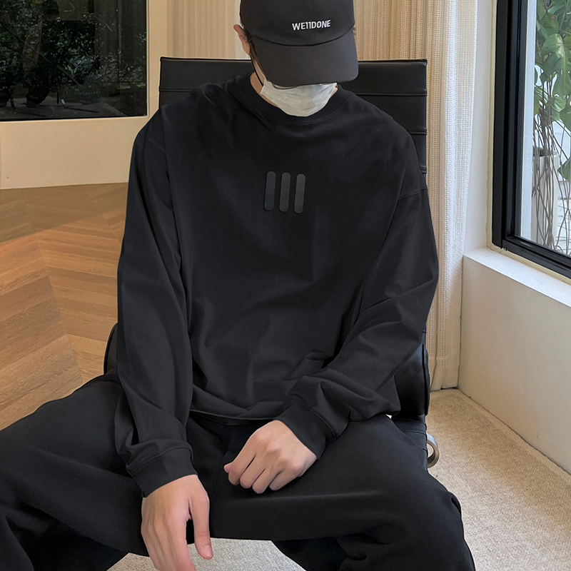 essentialsT恤长袖压胶三条杠FOG