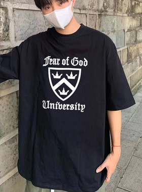 ESSENTLAIS FOGESS2025短袖t恤男女美式繁体字潮牌嘻哈洛杉矶半袖