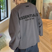 T恤男女嘻哈重磅体恤潮牌高街美式 字母ESSENTLAIS FOGESS2025长袖