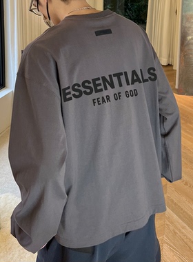 字母ESSENTLAIS FOGESS2025长袖T恤男女嘻哈重磅体恤潮牌高街美式