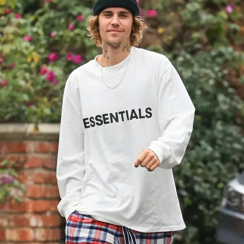 essentials长袖美式男女压胶T恤