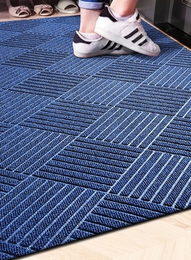 蓝色入户门地毯玄关进门耐脏地垫门外除尘脚垫可裁剪吸水防滑门垫