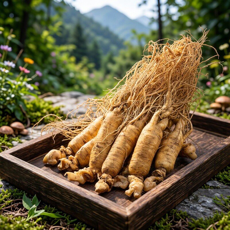 长白山新鲜人参4支500克1斤特大新鲜带土野人参整支泡酒煲汤人参