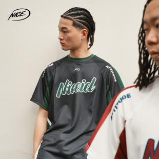 超正版 宽松篮球短袖 型速干圆领训练T恤 NICE运动拼色短袖 NICEID