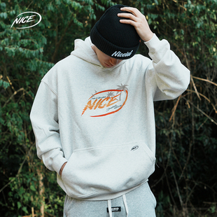 NICEID NICE运动卫衣加绒男女秋冬厚潮流春夏薄休闲宽松连帽套头