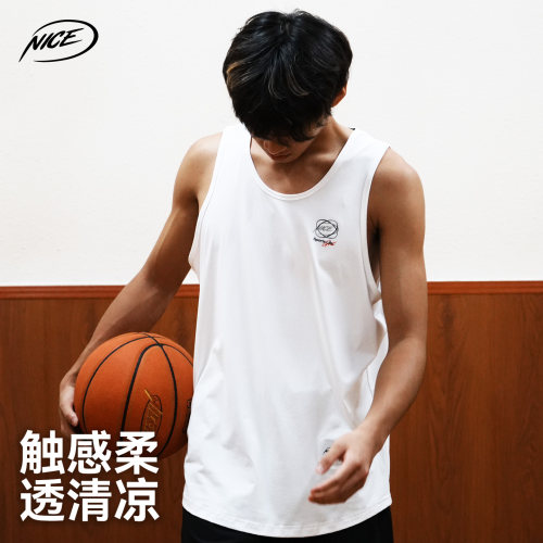 NICEID NICE环形LOGO印花运动背心篮球训练实战运动速干宽松