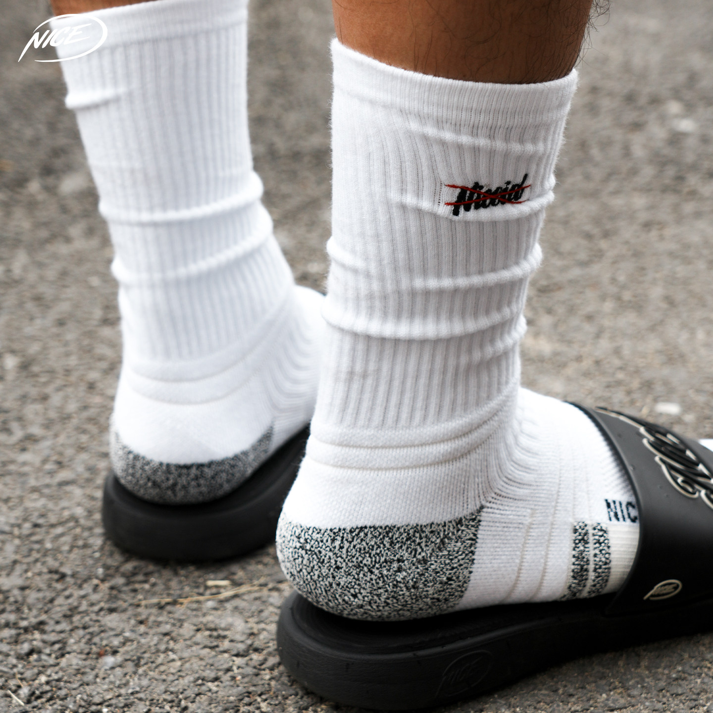 NICEID NICE高帮休闲篮球袜潮流中高筒运动袜毛巾底包裹球袜