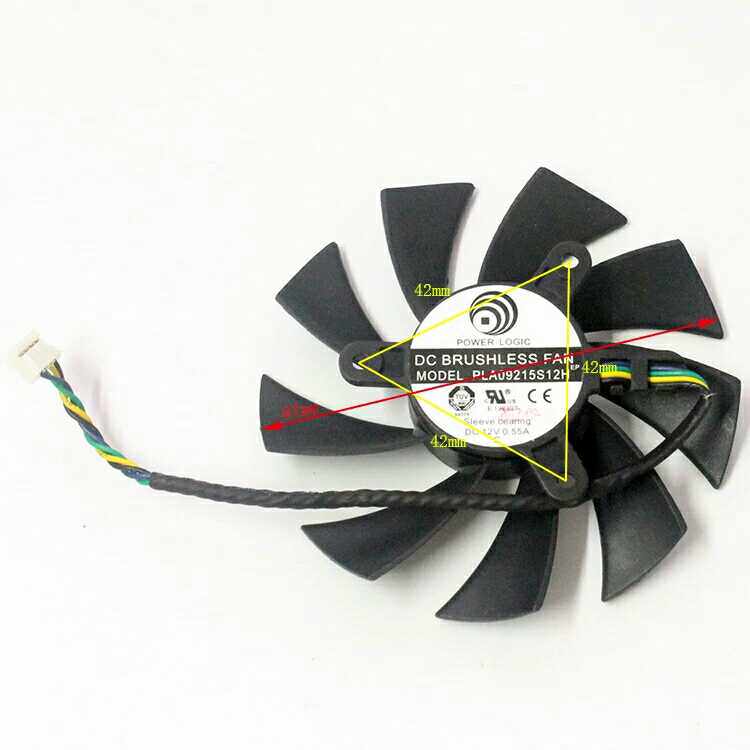 XFX 讯景 HD7870 787A PLA09215S12H 0.55 A 4针温控显卡风扇