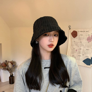 ins风韩版 遮阳软妹水桶帽显脸小盆帽潮 复古百搭渔夫帽女春夏薄款