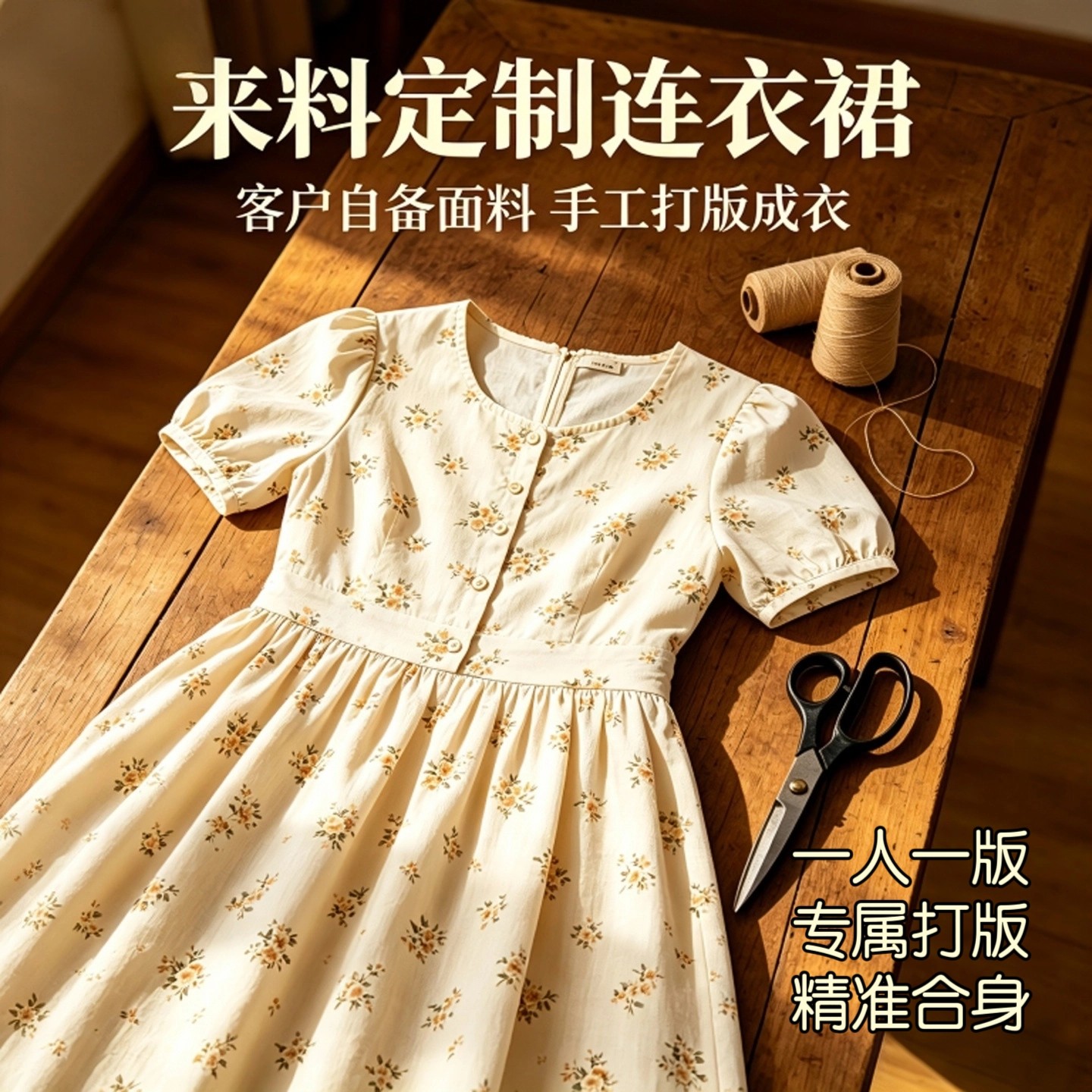 30年打版师定制连衣裙来图来料高端私人女装小个子大码连衣裙定制