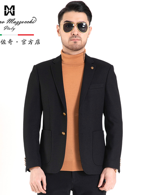 玛路男装/MAURO秋冬纯色休闲商务长袖西服/柔软吸湿保暖MJ313001