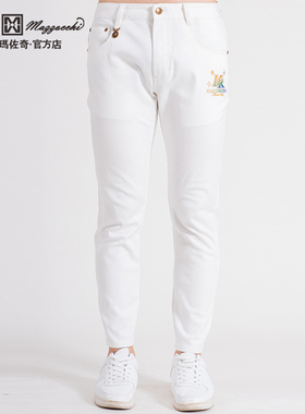 玛路男装/MAURO春夏吸湿透气/刺绣烫钻九分版牛仔裤长裤ML251332