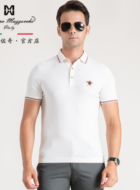 玛路男装/MAURO春夏透气凉爽亲肤/精致绣花休闲针织体恤MK139301