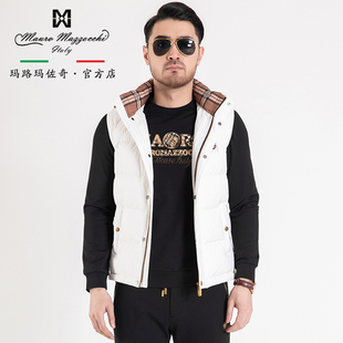 玛路男装/MAURO秋冬可脱帽立领羽绒马甲/蓬松不跑绒保暖MJ319002