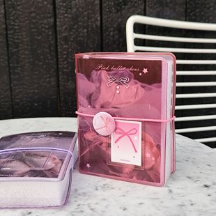 粉紫色芭蕾迷你BearIsland本店限定内页夹M5光面手帐本本子m5活页