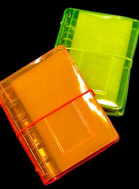 彩色高饱和颜色M5活页壳二折款手账收纳册斜纹pp材质粉色森林绿