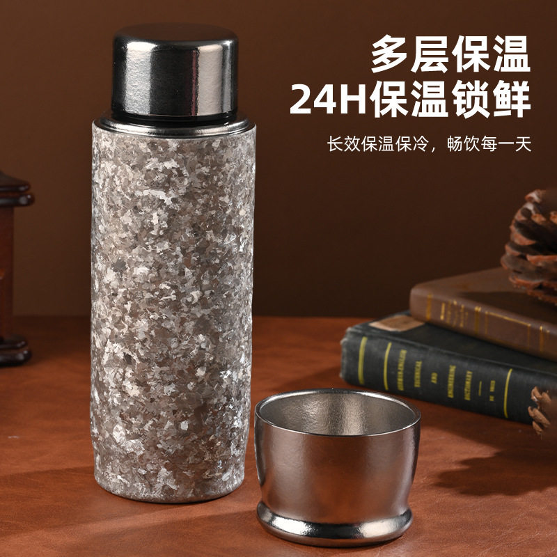 纯钛保温杯双层钛男女士高档磁吸盖养生水杯钛晶焖泡茶杯茶水分离