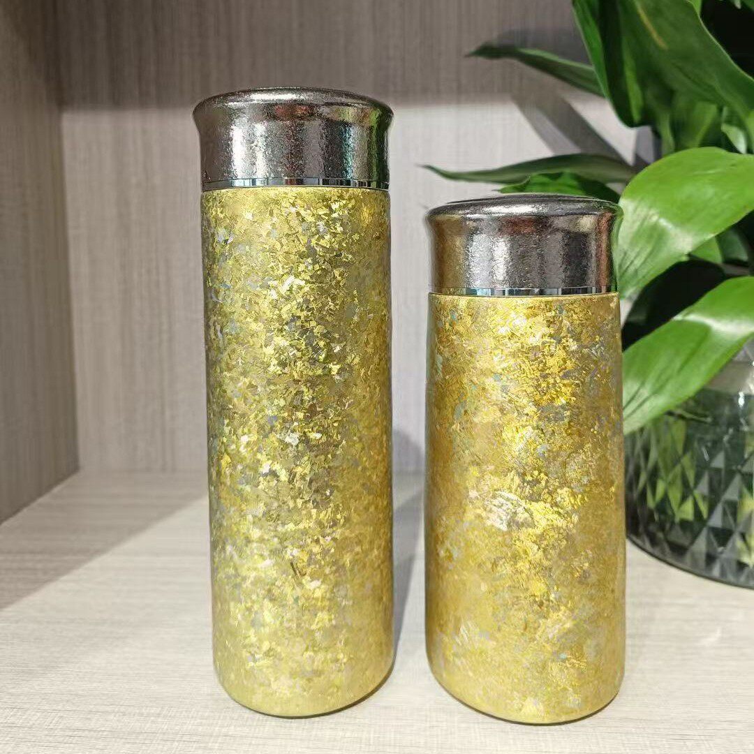 纯钛高颜值晶钛保温杯便携式口袋杯花茶水杯钛蘑菇杯底部带镜子