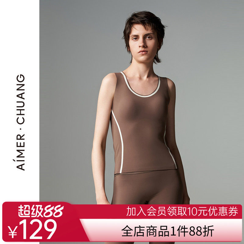 爱慕甄选·CHUANG保暖女士红品圆领带杯打底背心CA721031