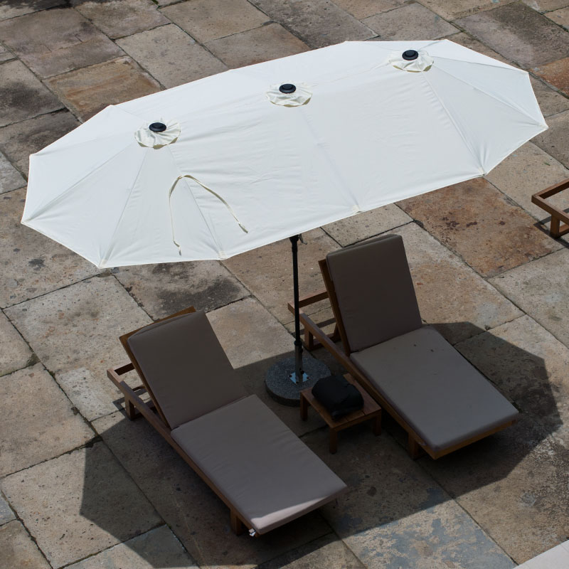 白色长方形户外遮阳伞露台罗马伞庭院伞大型中柱咖啡厅室外太阳伞