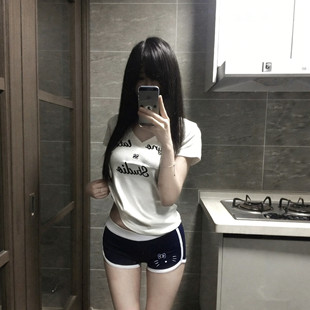 软糯甜妹撞色真理高腰显瘦休闲居家阔腿超短裤女夏季紧身包臀热裤