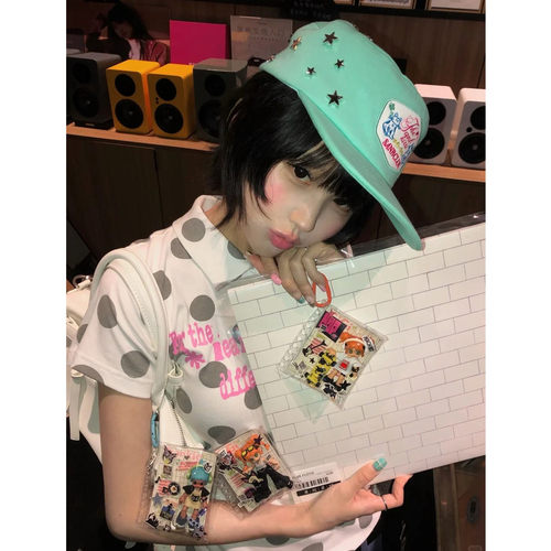 印花POLO领短袖T恤女夏季
