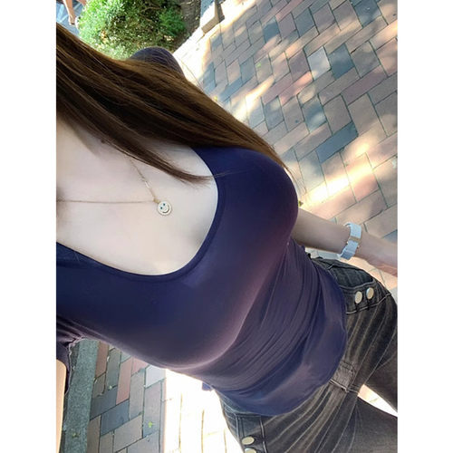 U领紧身收腰短袖T恤女打底衫上衣