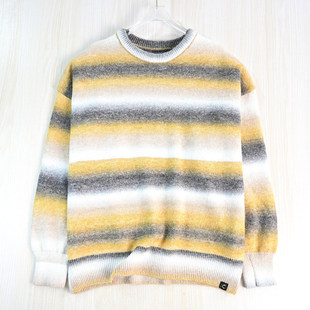 厚实撞色圆领宽松休闲长袖 针织毛衣 2512 思琪女装