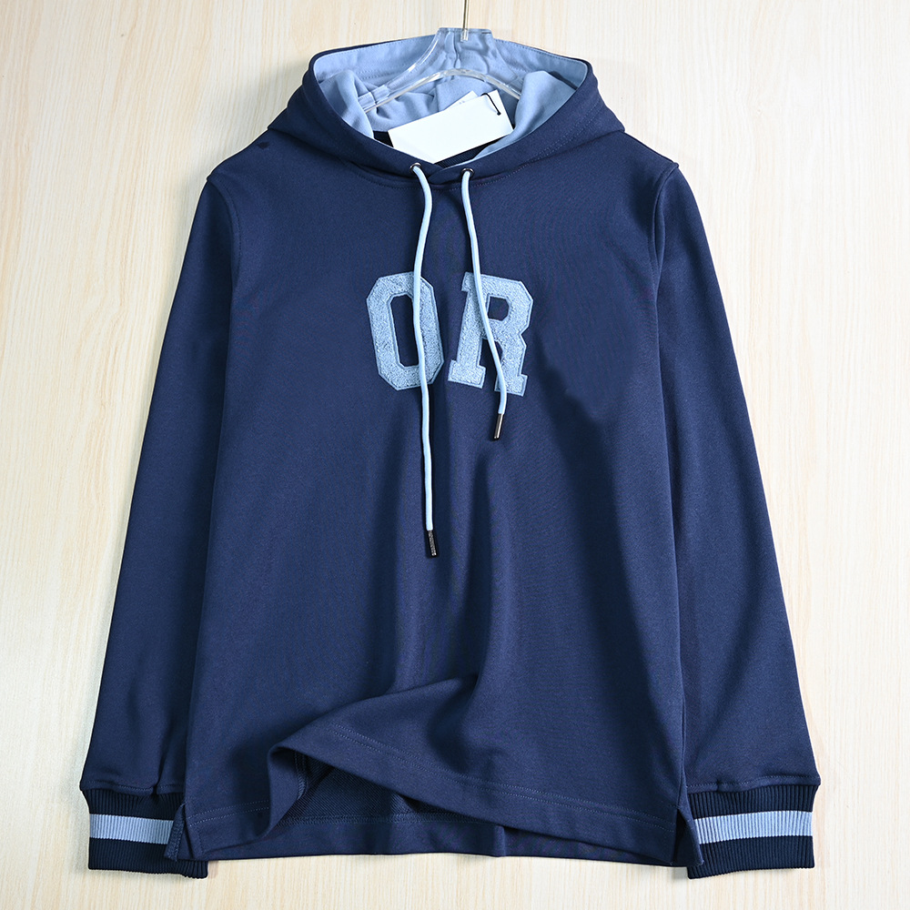 男款 10/14 秋款圈棉毛巾绒刺绣大字母连帽套头休闲长袖卫衣