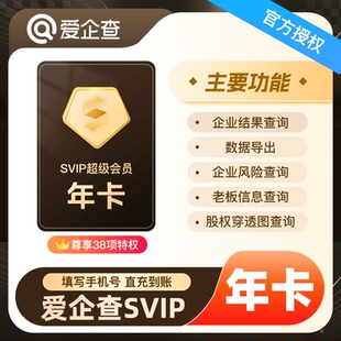爱企查超级会员年卡爱企查SVIP12个月查询导出下载