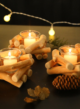 漂流木烛台北欧风格浪漫装饰品
