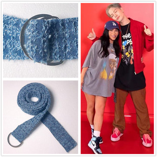 王嘉尔同款腰带男女士牛仔炒花编织工装裤头腰带百搭休闲裤布腰带