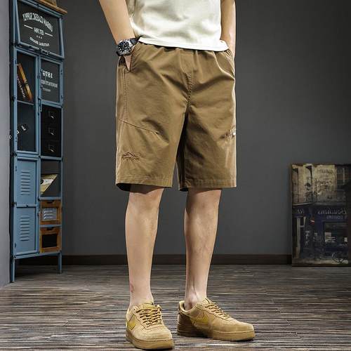 薄款宽松大码山系纯棉五分裤子男