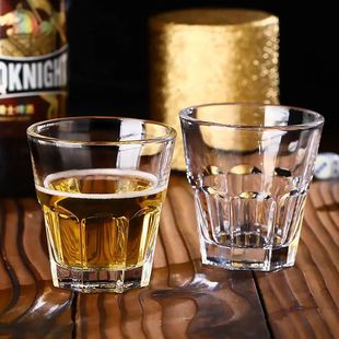 玻璃杯八角杯酒吧KTV酒店钢化啤酒洋酒威士忌酒杯家用水茶杯子