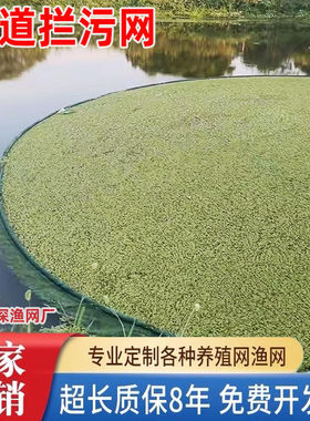 清理河道水面垃圾拦截树叶漂浮物拦污网水草浮萍虾池打捞青苔拉网
