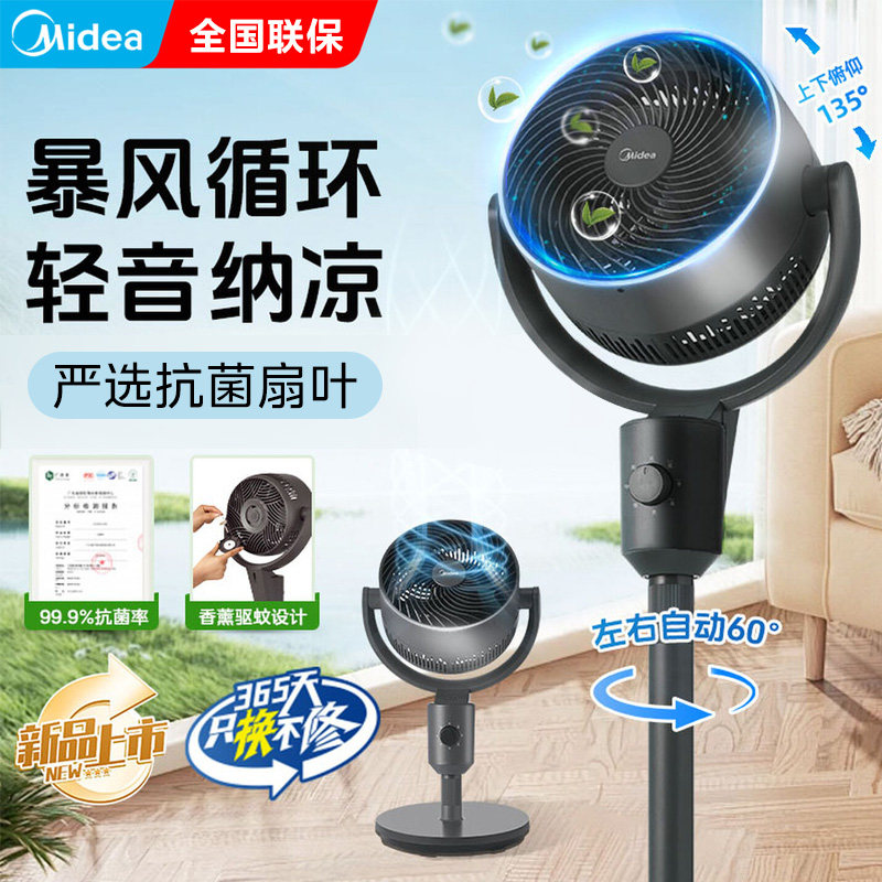 美的循环扇台立两用抗菌扇叶图片