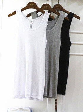 纯棉运动背心男修身透气吸汗纯色汗衫绅门1008弹力港莎55603专柜