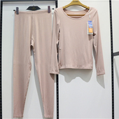 新一步22180羽绒蛋白发热纤维超薄女士内衣打底秋衣秋裤 情侣 套装