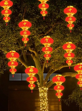 挂在树上的彩灯红灯笼led新年树灯户外树木树景灯装饰挂灯氛围灯