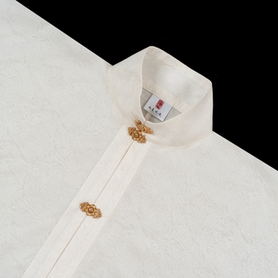 明制汉服女立领对襟短衫配马面裙上衣真丝桑波缎日常100%桑蚕丝