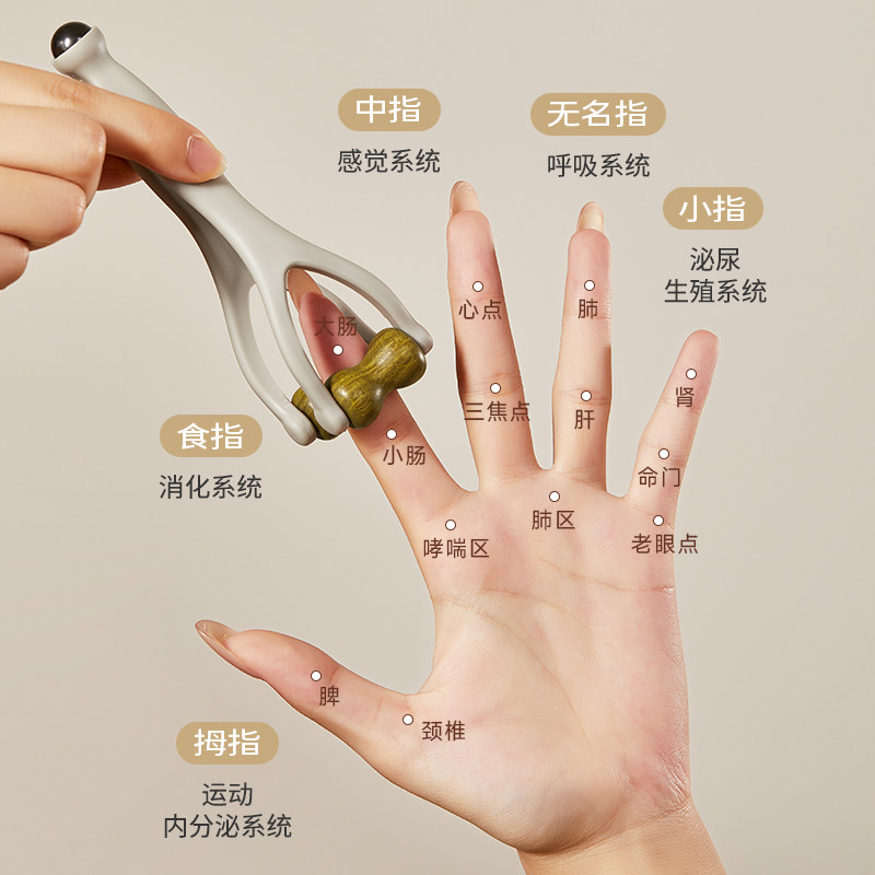 初心手指按摩器滚轮按摩夹键盘手关节放松神器手部穴位按压按摩器