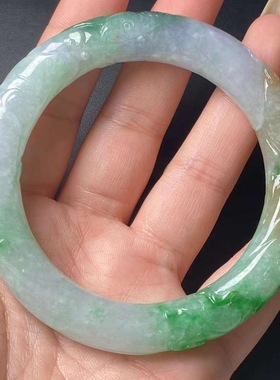 天然翡翠 手镯玉镯子黄绿紫三色翡翠手镯珠宝饰品带证书支持复检