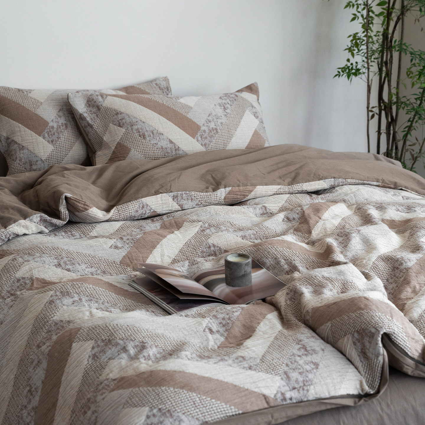 复古简约风60支全棉四件套人字拼提花被套纯棉床单床笠空气感床品,床上用品,床品套件/四件套/多件套,淘宝优惠券,粉丝福利购,淘宝优惠卷