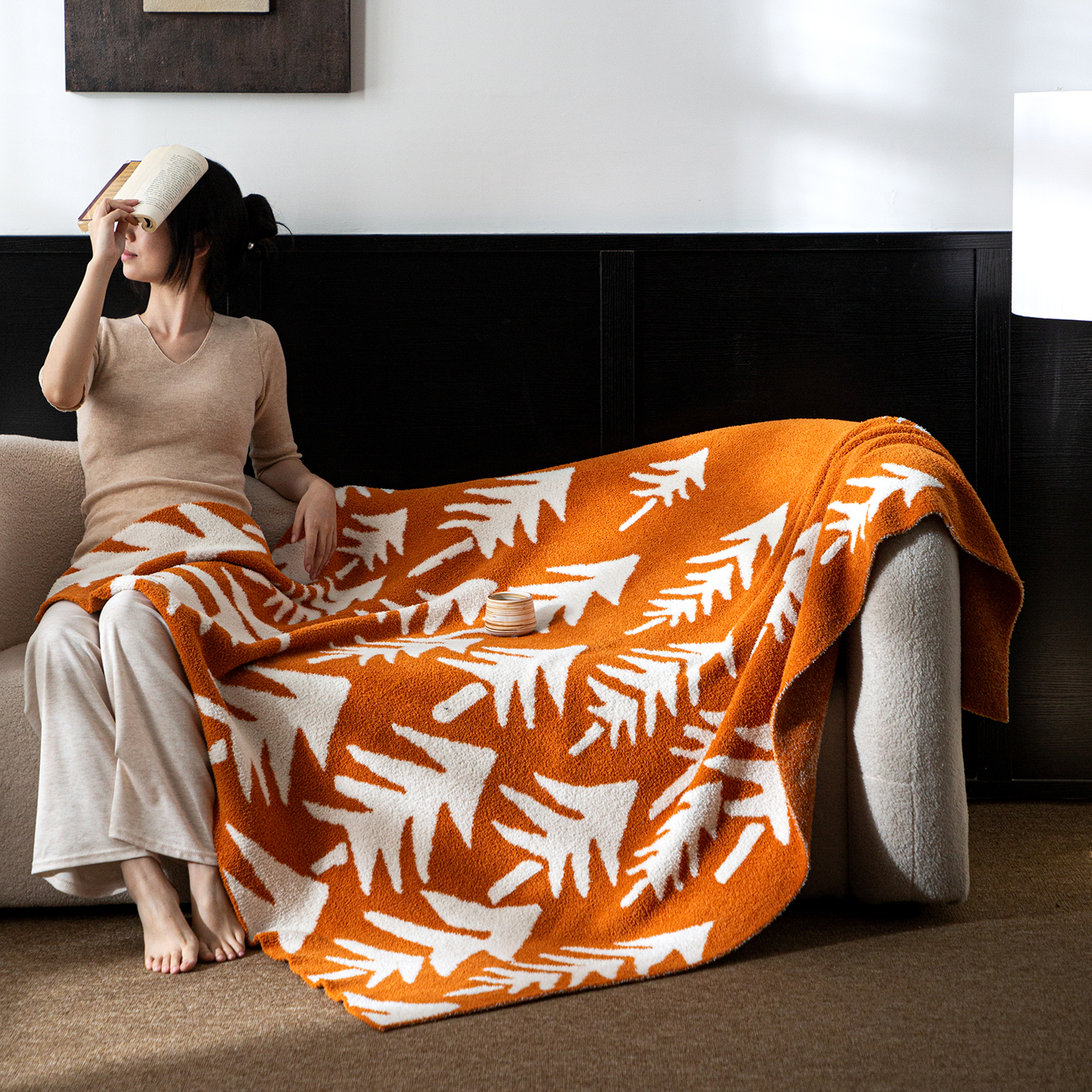 轻奢风秋冬加厚半边绒毛毯