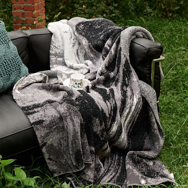 加厚轻奢装饰毯四季毯子半边绒