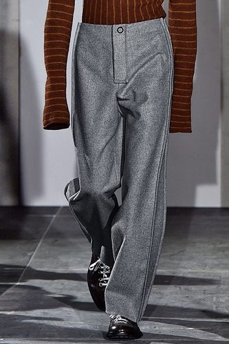 设计师新款羊毛呢松紧阔腿裤