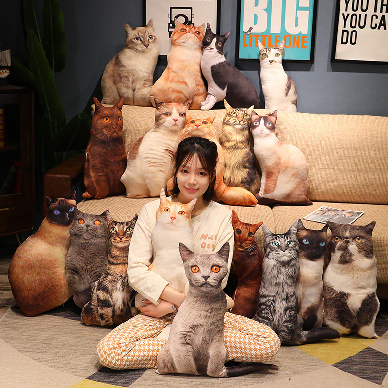 卡通仿真猫咪抱枕毛绒玩具