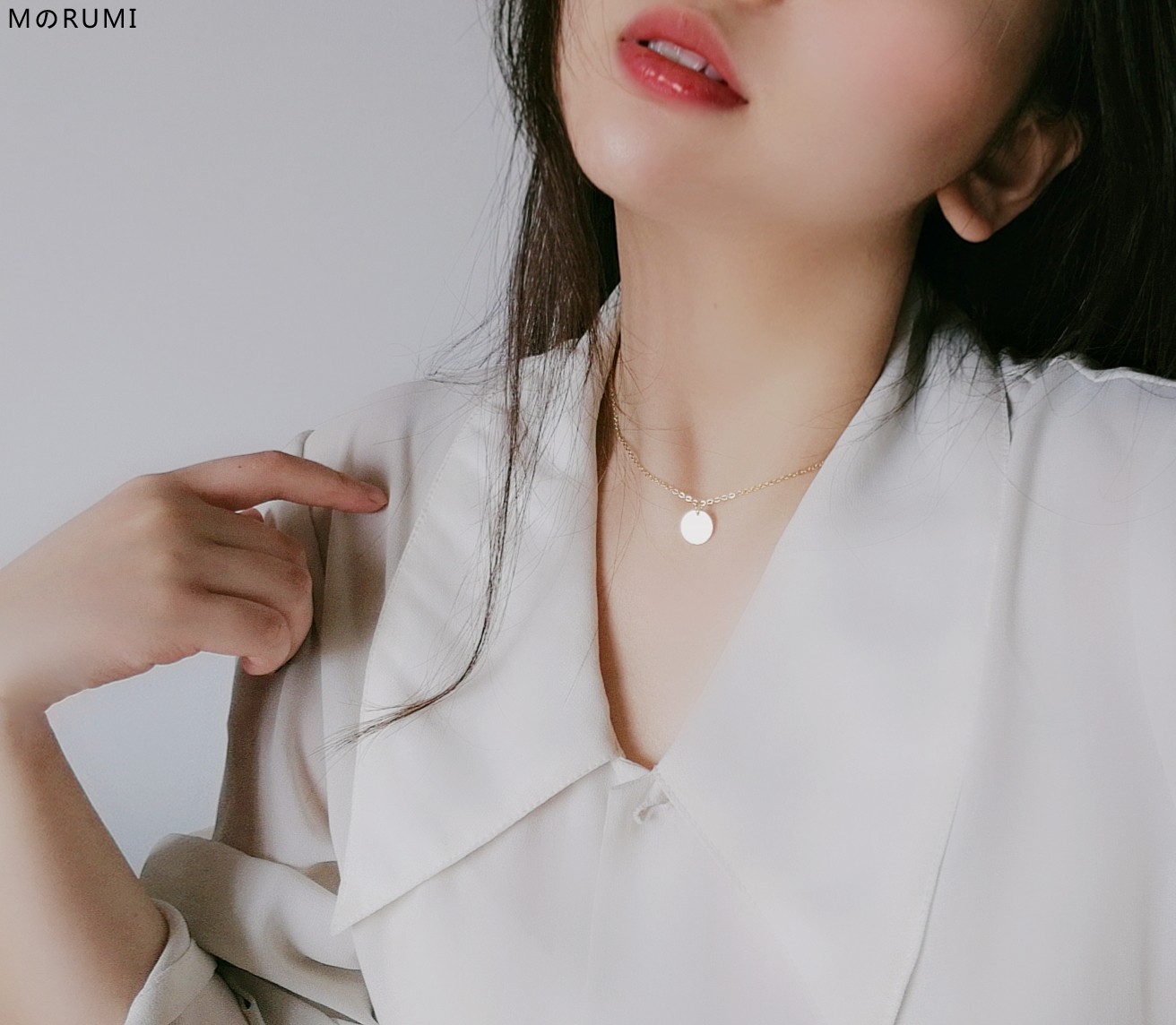 18K极简百搭圆片ins女气质款项链