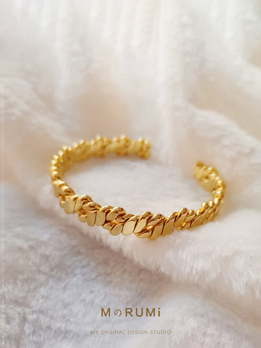 设计师小众设计镀金手镯手链
